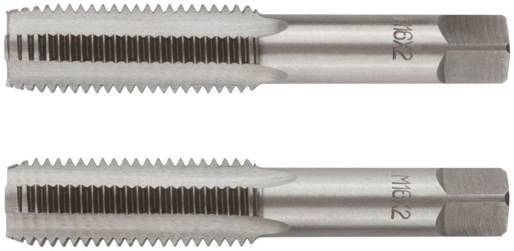 Метчики метрические, легированная сталь, набор 2 шт. М16х2,0 мм  #1