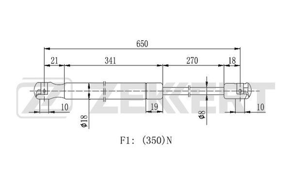 Пружина газовая капота MB C-Class (204) 11- CLS (218) 11- E-Class (207 212) 09- #1