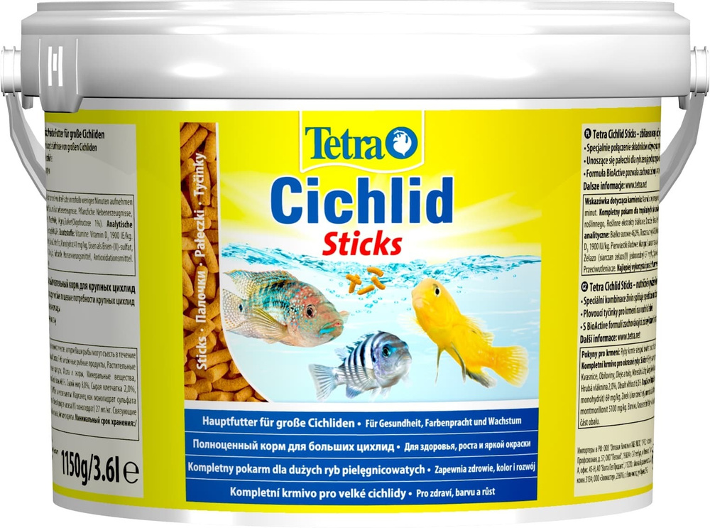 Tetra Cichlid Sticks 3,6л/1150г ( ведро ), основной сбалансированный питательный корм высшего сорта в #1