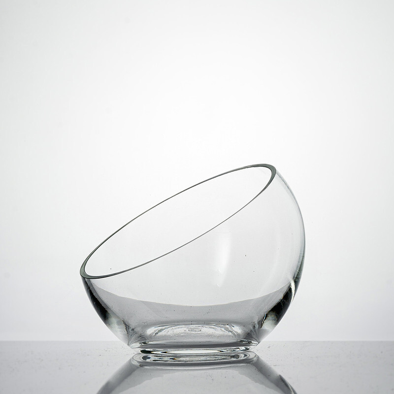 Ваза шар для декора интерьера конфетница, стекло гладь Неман 5580 высота 10 см, диаметр 12 см. косой #1