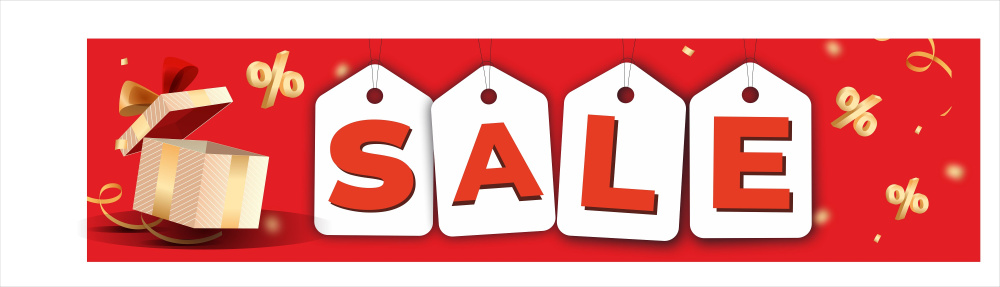 Наклейка SALE на витрину магазина 2,0 х 0,5 метра / яркий баннер ...
