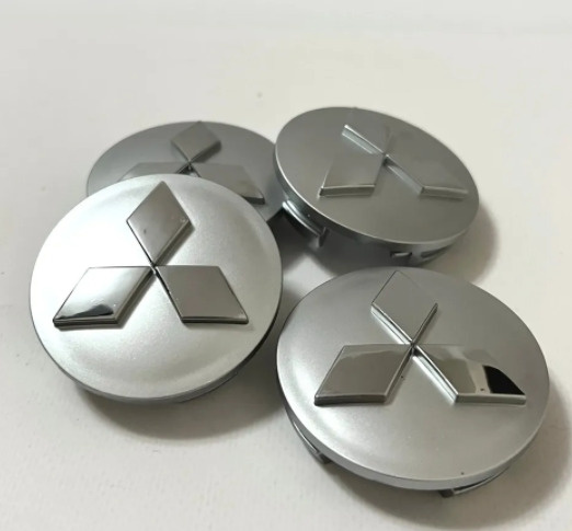 Колпачки заглушки на литые диски Митсубиши / Митсубиси 60/54 Silver, 4 шт.  #1