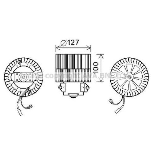 Вентилятор отопителя салона Ava OL8633 для Opel Astra, Calibra; Saab 900 II  #1