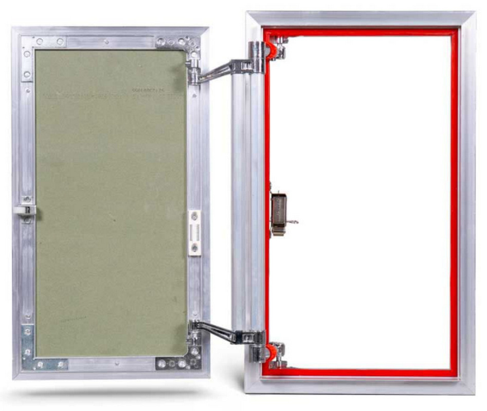 Люк ревизионный под плитку нажимной Практика Евроформат АТР 300-500 мм, алюминиевый, скрытый  #1