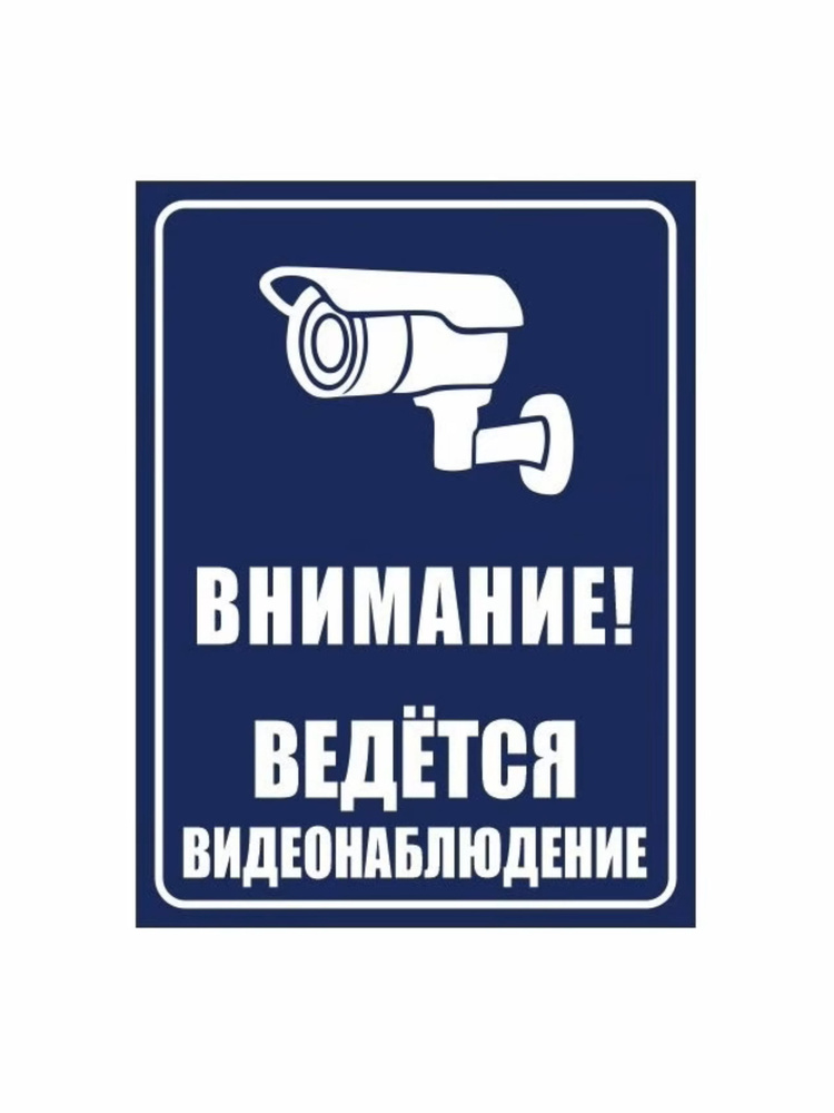 Табличка Видеонаблюдение 21х28см VD08, уличная, ламинированная, влагостойкая  #1