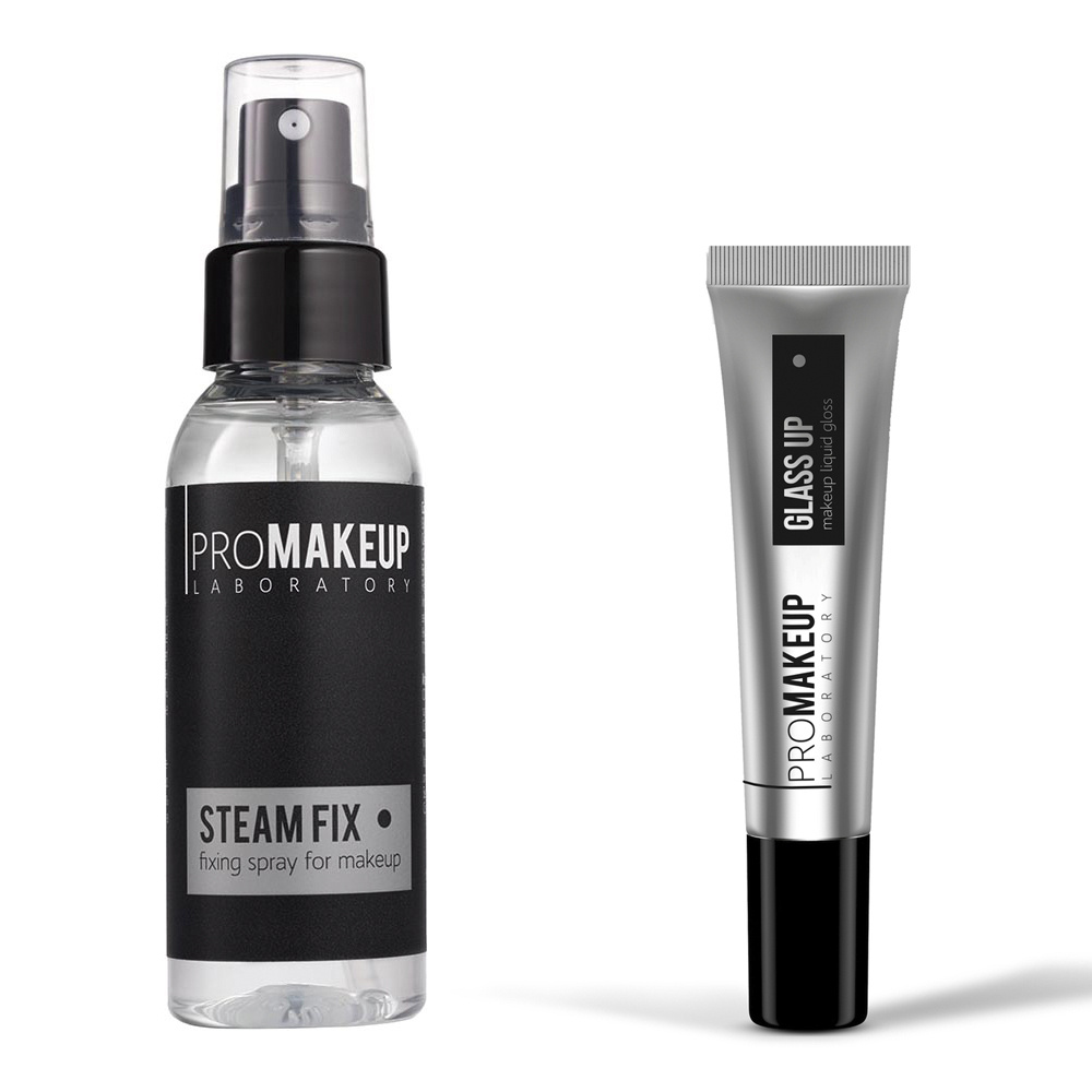PROMAKEUP laboratory Фиксатор для макияжа "STEAM FIX" с распылителем, 50 мл + Жидкое стекло для макияжа #1