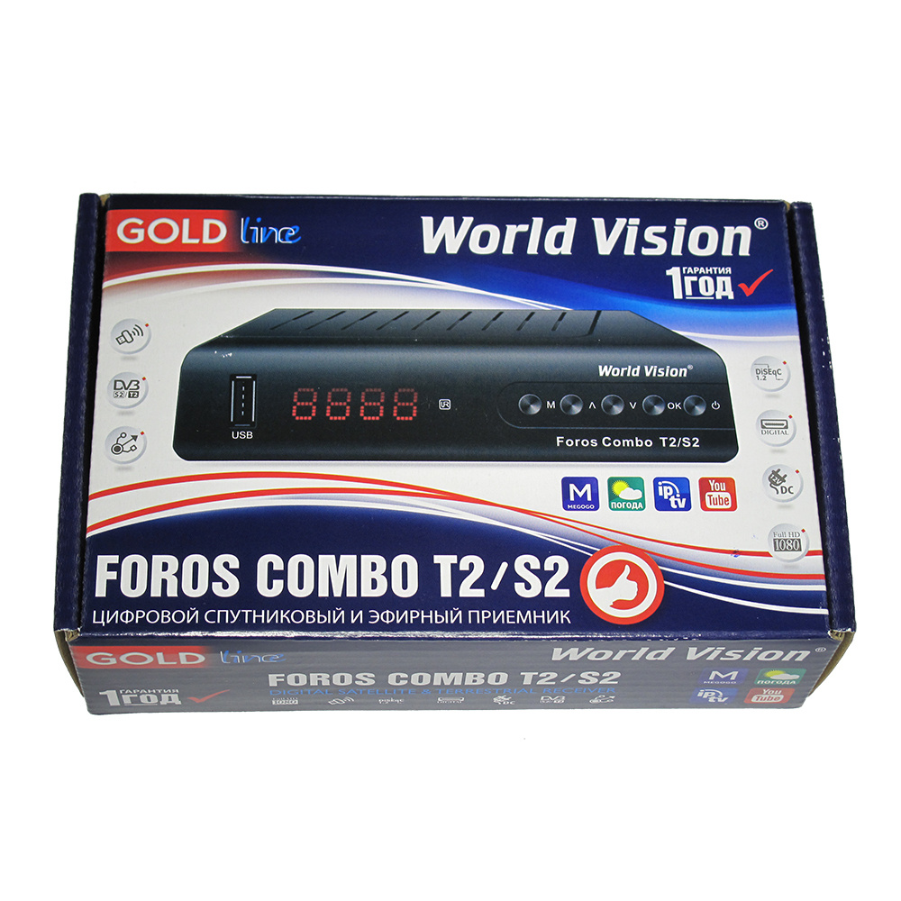 Ресивер DVB-T2/C спутник World Vision Foros Combo #1