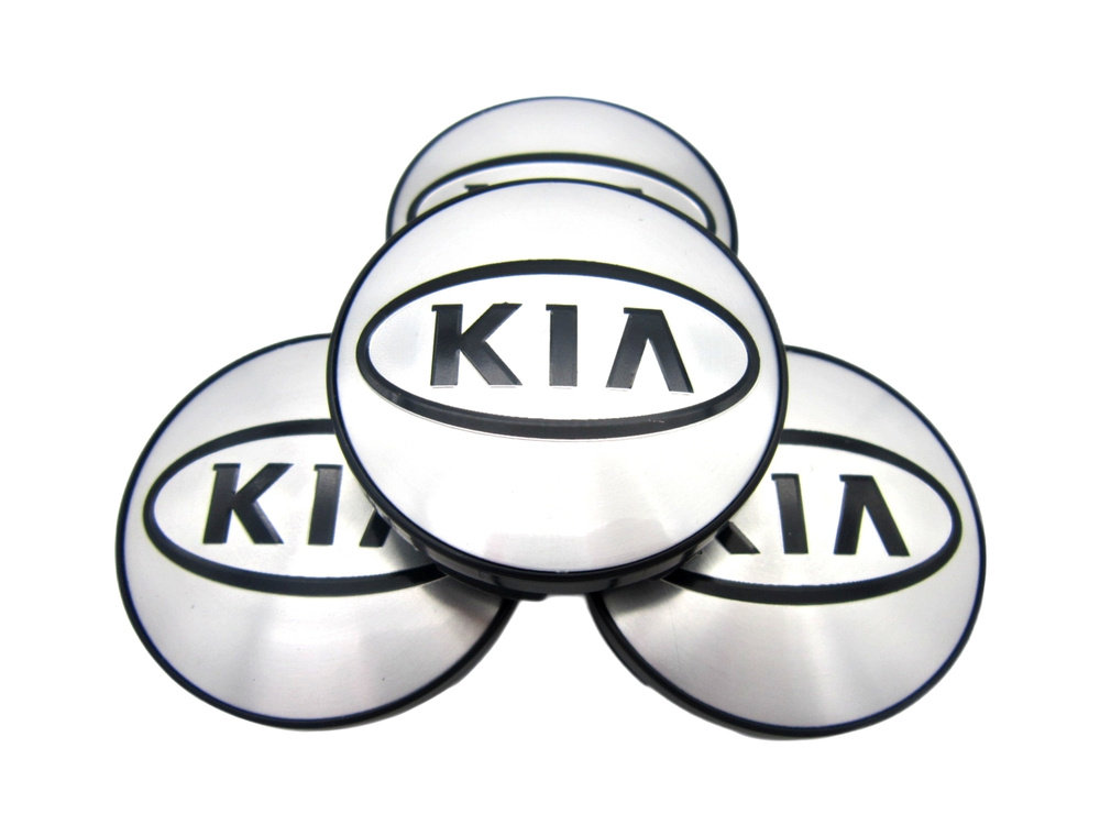 Колпачки, заглушки на литые диски СКАД Киа хром, 56/51/12 мм, комплект 4 шт.  #1