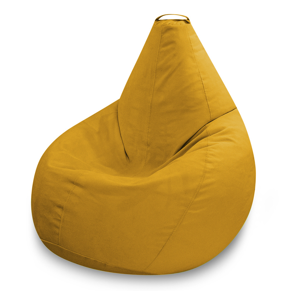 MyPuff Кресло-мешок Груша, Велюр натуральный, Размер XXL,желтый, горчичный  #1