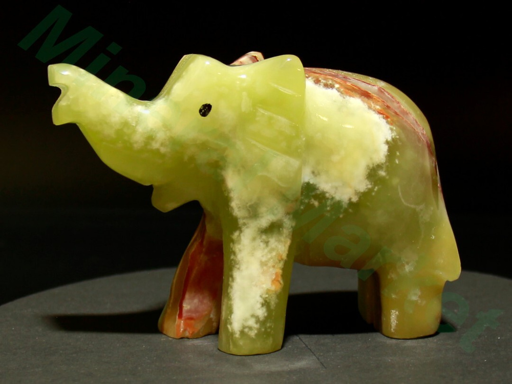 Сувенир ручной работы из натурального камня Оникс "Слон" 15 см.  #1
