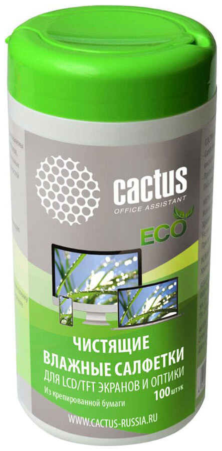 Салфетки для экранов и оптики Cactus CS-1001PE туба #1