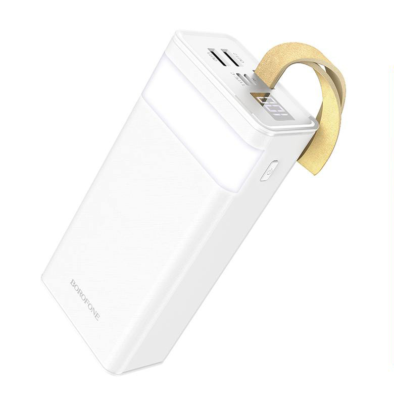 Внешний аккумулятор с фонариком BOROFONE BJ18A / 30000mAh, 2xUSB выхода 2A / белый  #1