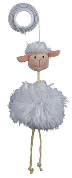 Игрушка для кошки "Овца с колокольчиком" на резинке, 20 см, плюш  #1