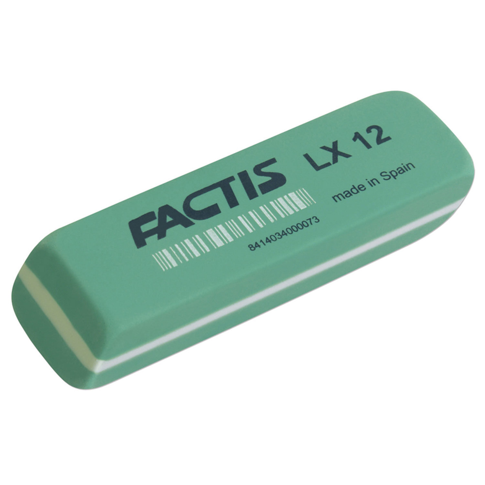 Ластик большой FACTIS LX 12 (Испания), 74х24х13 мм, зеленый, прямоугольный, скошенные края, CPFLX12. #1