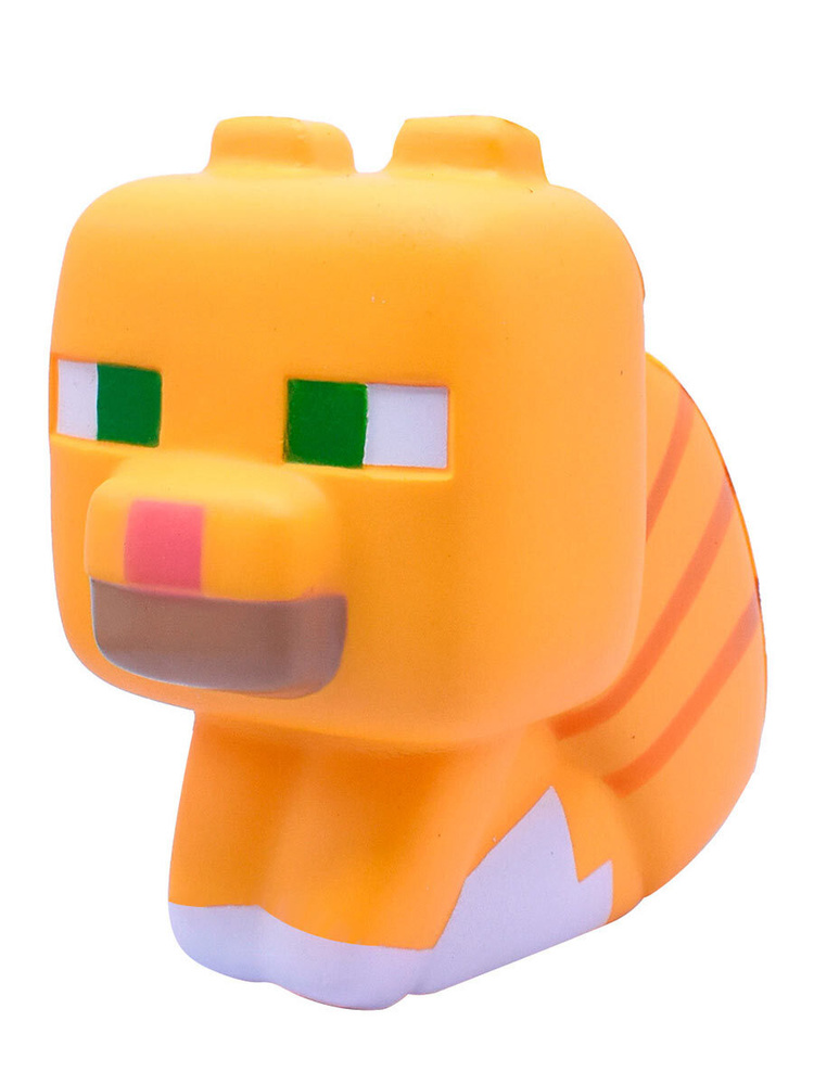 Сквиш Майнкрафт Полосатый Кот 13см, игрушка антистресс Minecraft Tabby Cat Mega SquishMe  #1