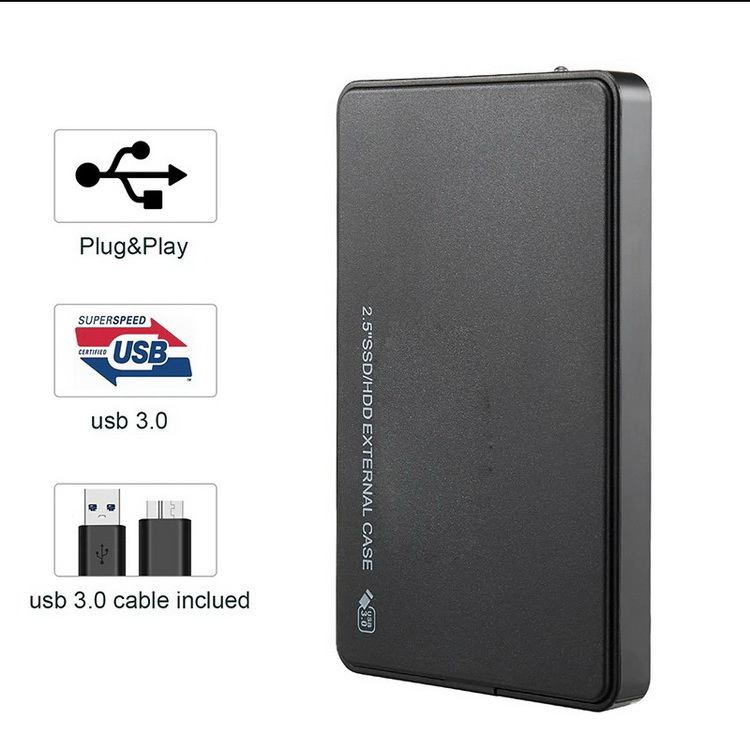 Внешний корпус USBTOP - бокс SATA - USB3.0 для жесткого диска SSD/HDD 2.5", черный  #1