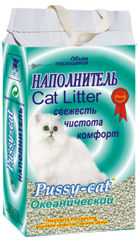 Наполнитель Pussy-Cat Cat Litter Океанический для кошек, впитывающий, 4.5 л, 2 кг  #1