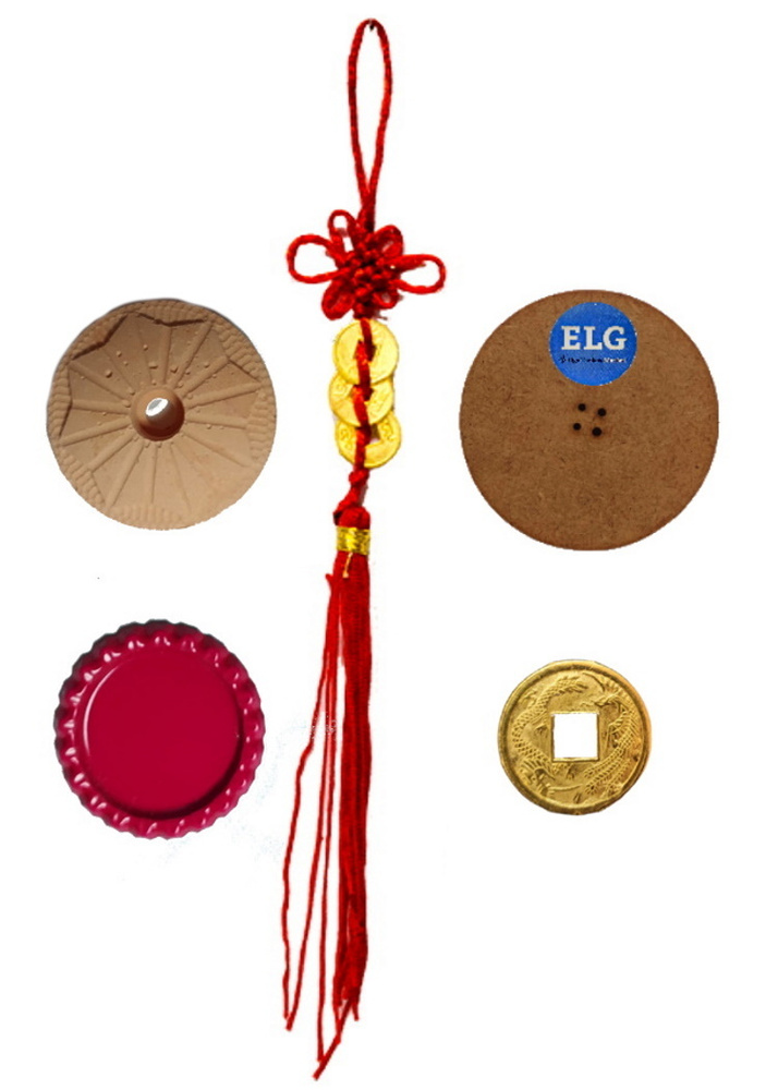 Набор подставок для благовония ELG, подвеска "Узел удачи" и монета-талисман  #1