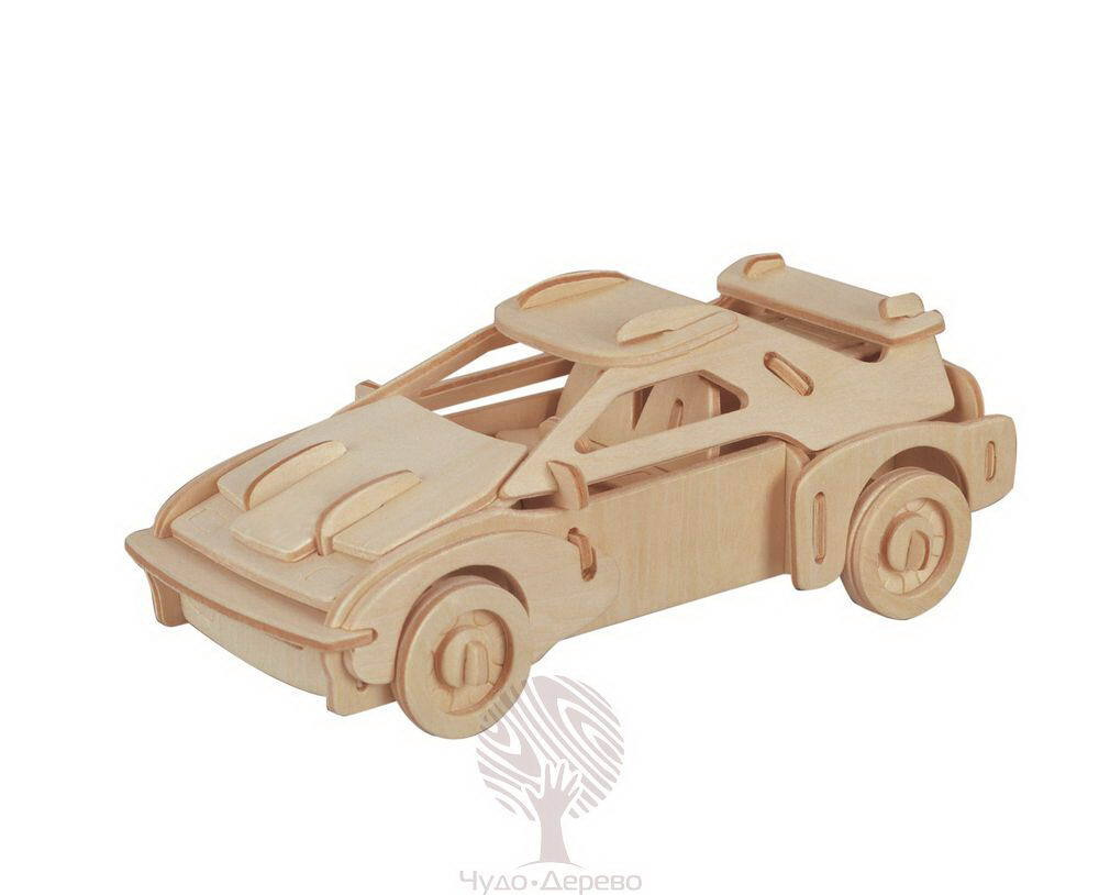 Сборная деревянная модель Чудо-Дерево Транспорт Спорткар (2 пластины)  #1