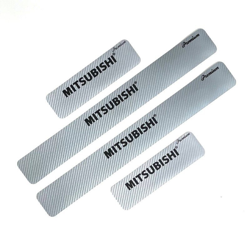 Защитные наклейки на пороги / защитные накладки на пороги MITSUBISHI OUTLANDER 2015 г.в (серый цвет) #1