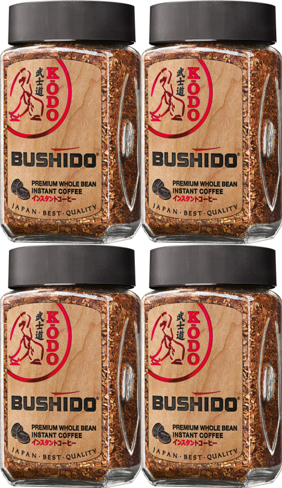 Кофе Bushido Kodo молотый в растворимом 95 г, комплект: 4 упаковки по 95 гр.  #1