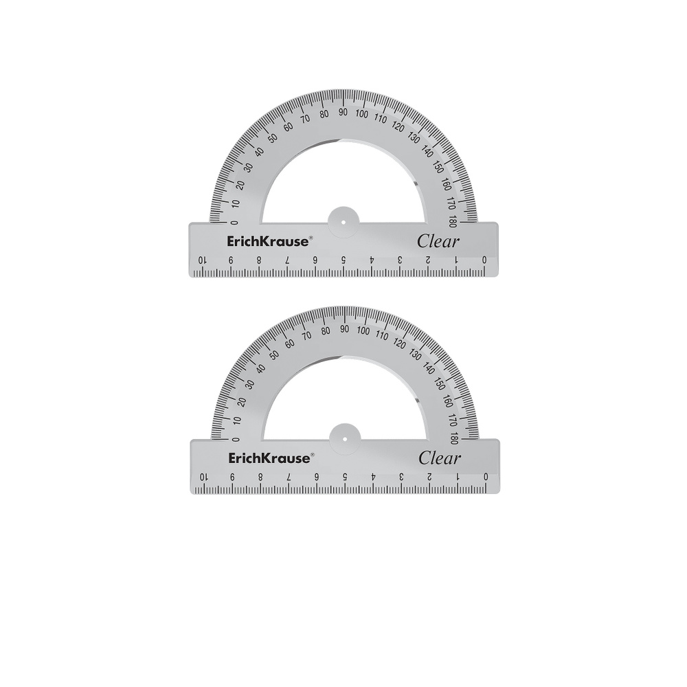 Транспортир Erich Krause CLEAR (комплект 2шт). #1