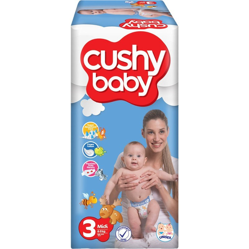 Cushy Baby Детские подгузники Jumbo pack, 3, Midi, 70 шт #1