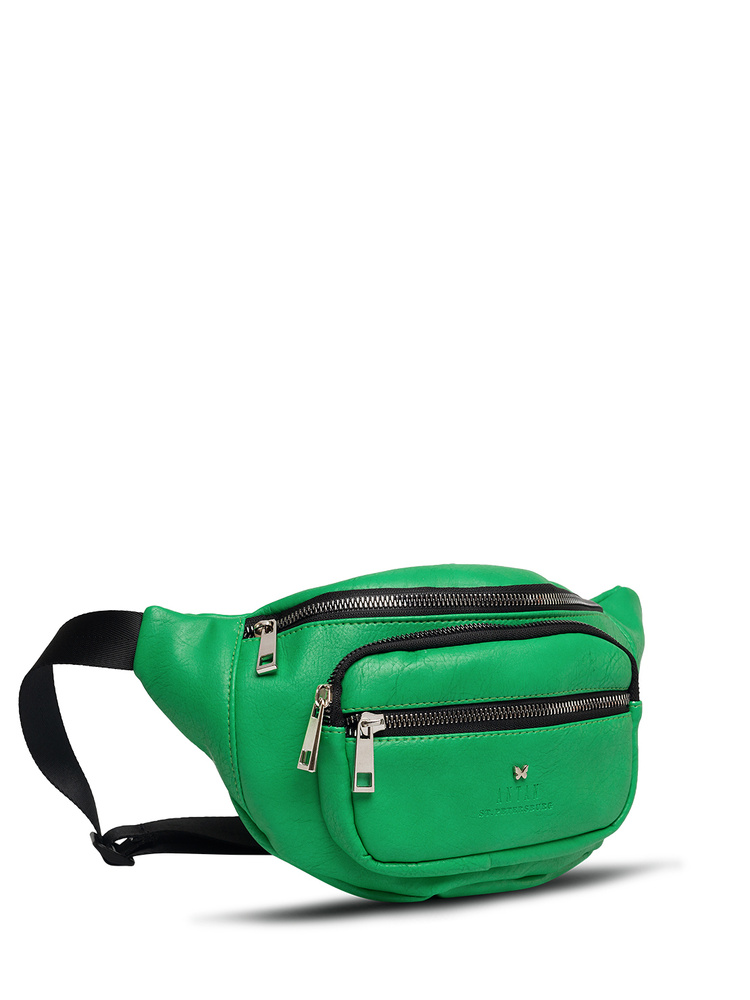 Сумка на пояс ANTAN зеленая на молнии с передним карманом #1