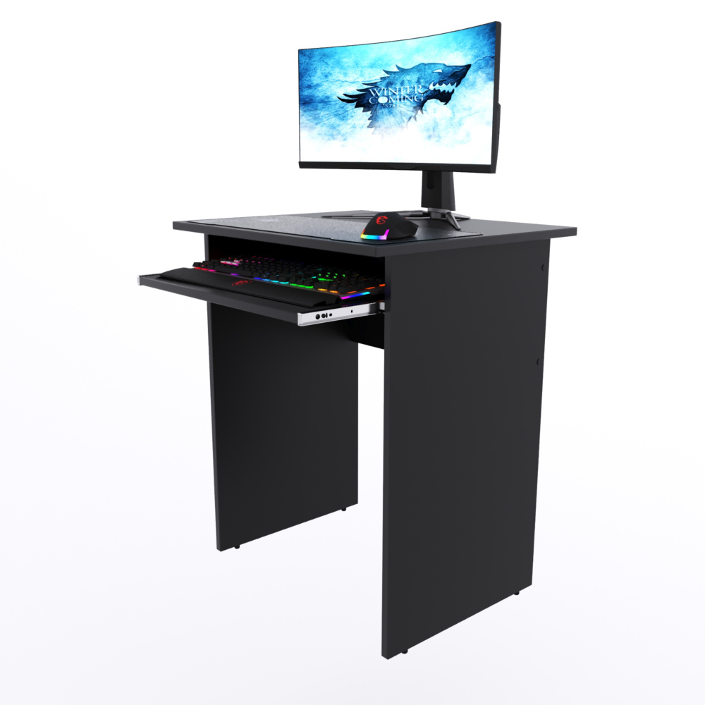 Компьютерный стол "Минис+" с полкой, 60х50х72,6 см, чёрный #1