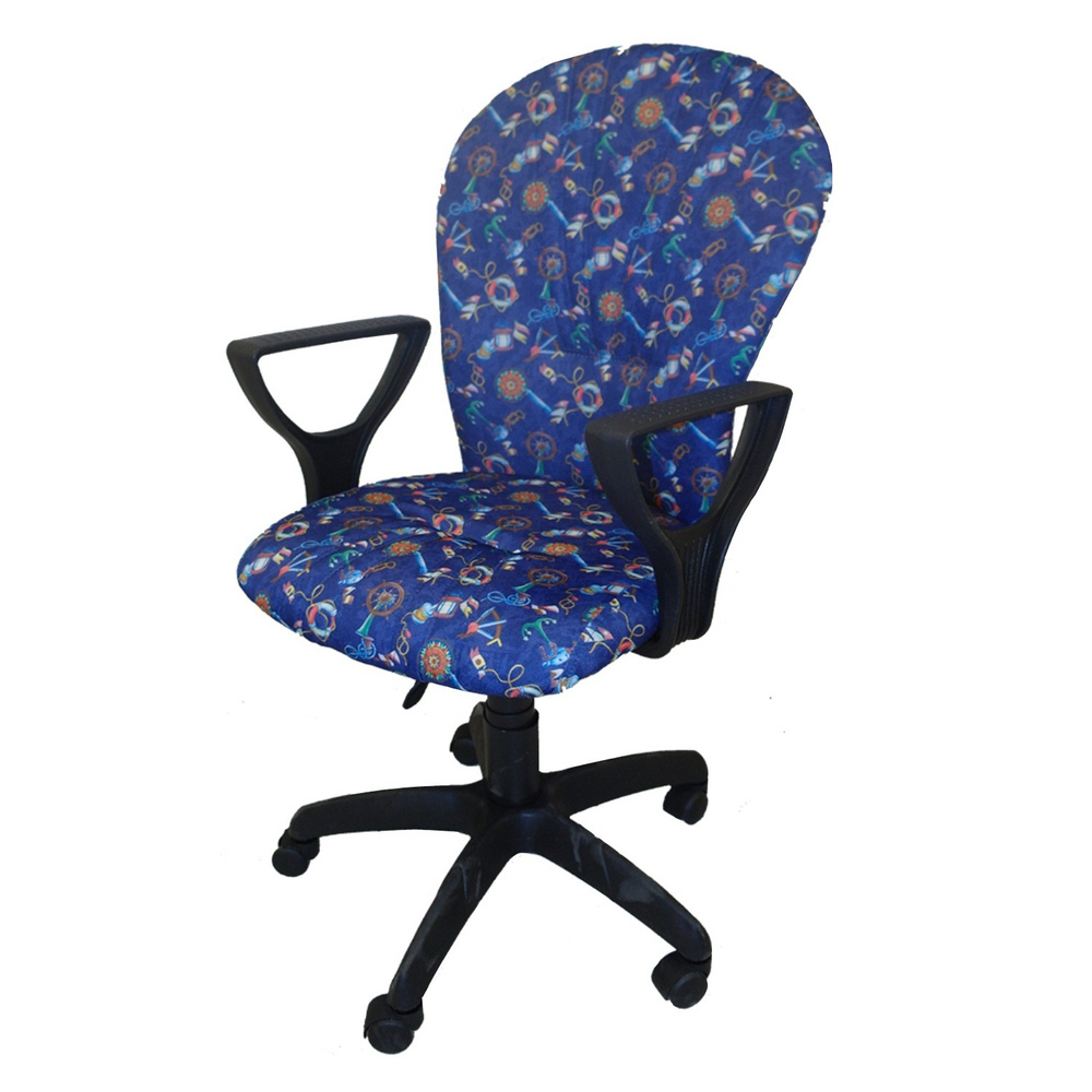 Кресло детское компьютерное "OAZIS" ткань с принтом "якоря", пиастра, для детей, детский, стул офисный #1