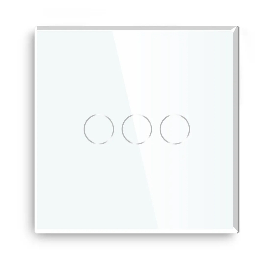 Умный сенсорный выключатель DiXiS Wi-Fi Touch Wall Light Switch (Ewelink) 3 Gang / 1 Way (86x86) White #1
