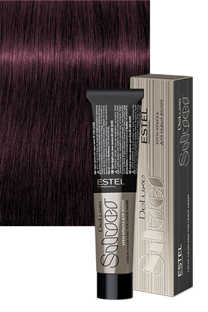 Estel De Luxe Silver 4/6 Шатен фиолетовый Крем-краска для седых волос 60 мл.  #1