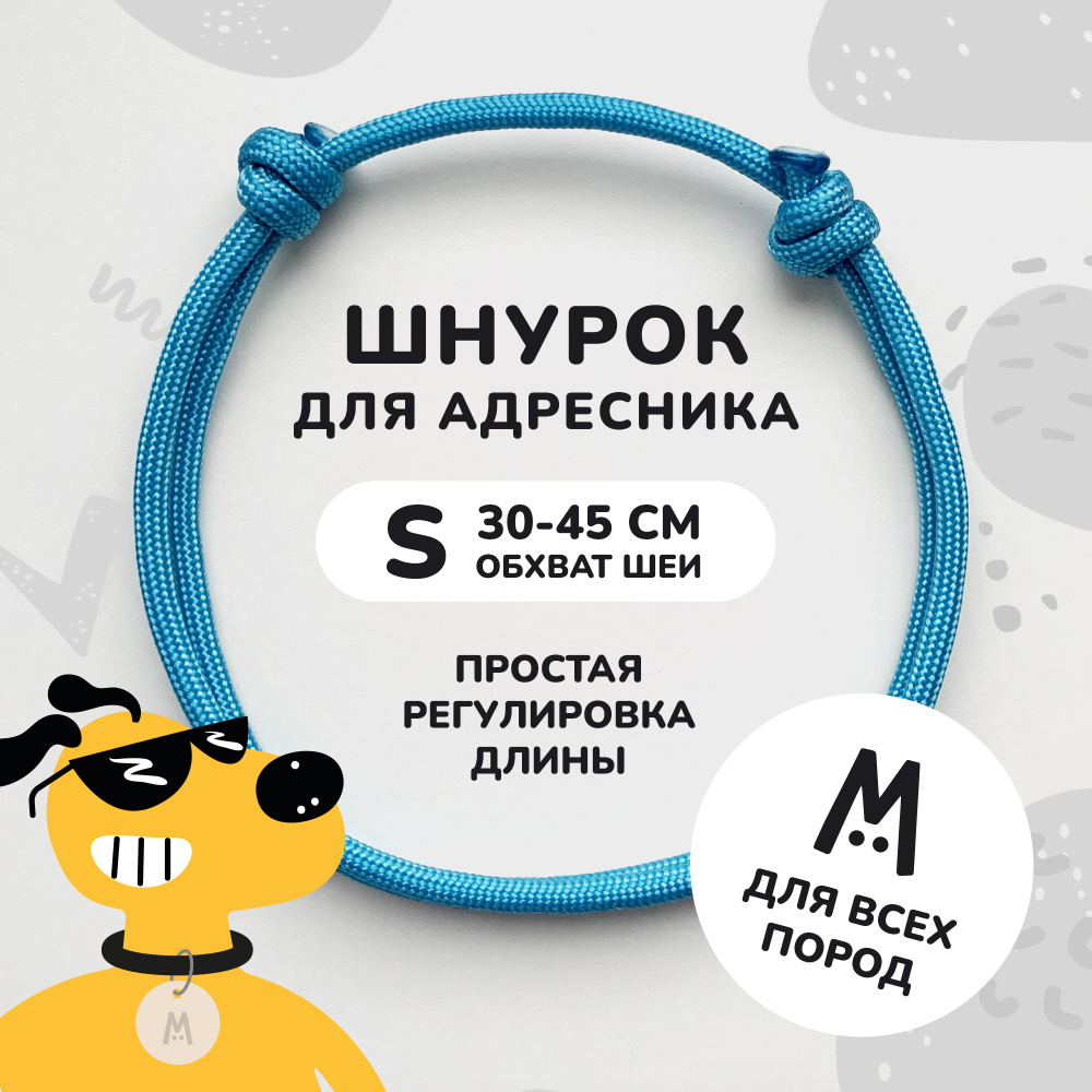 Шнурок для адресника для собак и кошек Anymeow / S (30-45 см) / голубой  #1