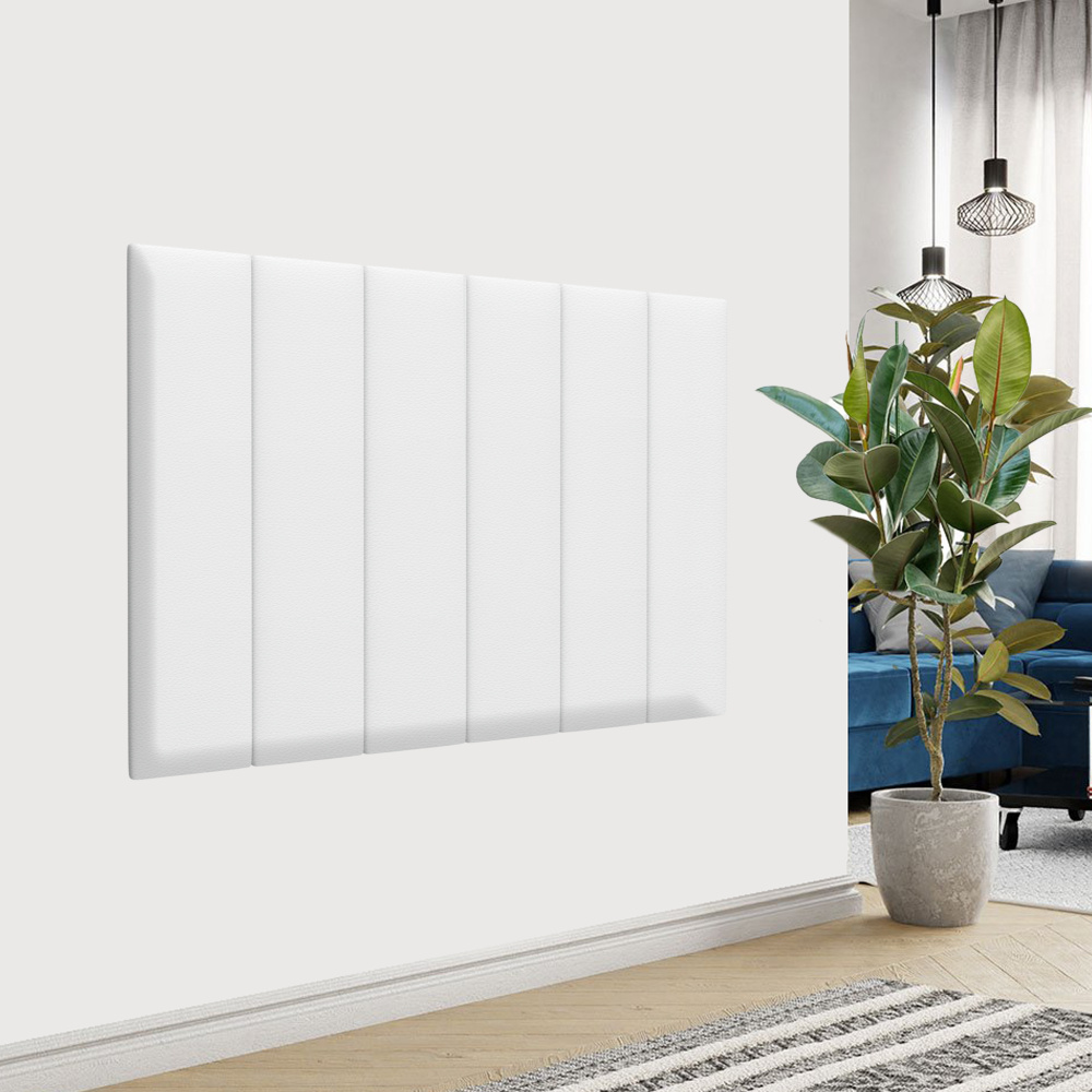 Стеновая панель Eco Leather White 20х80 см 4 шт. #1