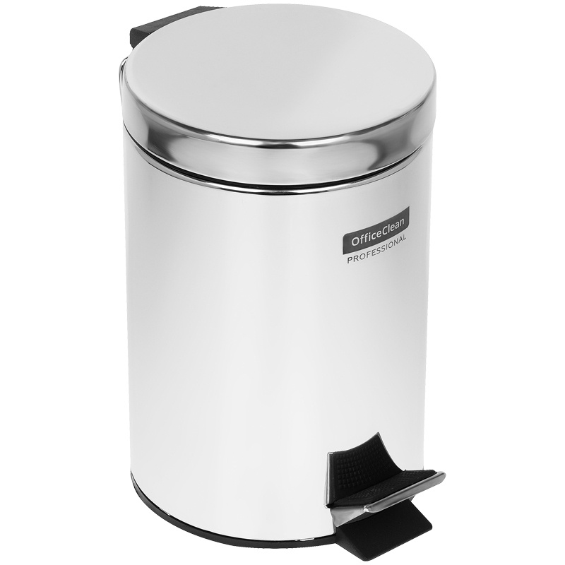 Ведро-контейнер для мусора (урна) OfficeClean Professional, 3л, нержавеющая сталь, хром  #1