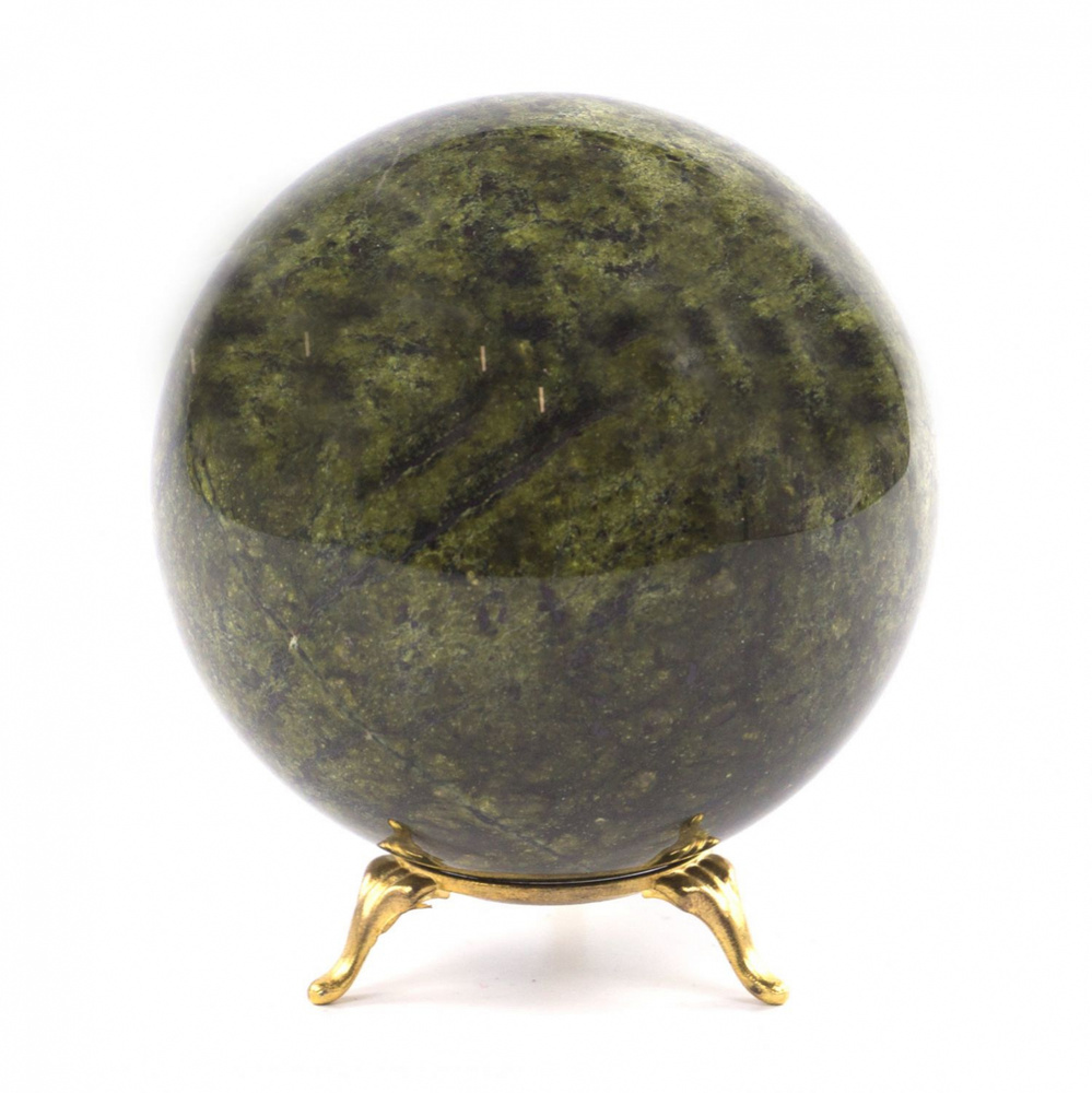 Шар из натурального змеевика 10 см / шар декоративный / шар для медитаций / каменный шарик / сувенир #1