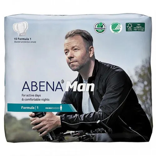 Мужские урологические прокладки Abena Man Formula 1, 450 мл, 4 капель, 15 штук  #1