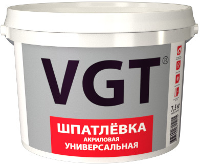 VGT Шпатлёвка универсальная для нар/внутр работ (влагостойкая) 7.5 кг  #1