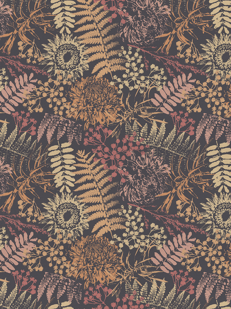 Отрезная ткань для мебели Ambesonne "Разнообразие папоротника" метражом для рукоделия и шитья, оксфорд, #1