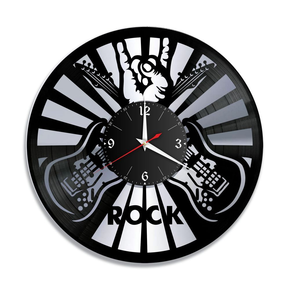 RedLaser Настенные часы "Музыка, серебро, из винила №20", 30 см  #1