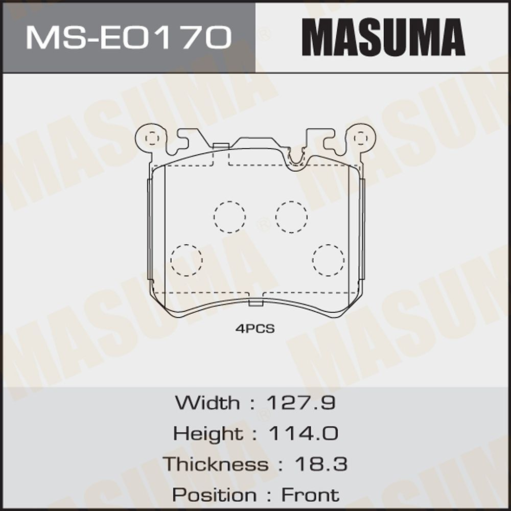 Masuma Колодки тормозные, арт. MSE0170 #1