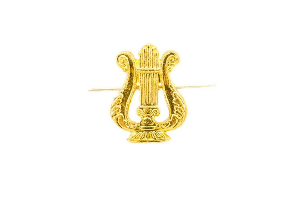Эмблема петличная Военный оркестр "золото" на погоны, петлицы (4 шт.)  #1