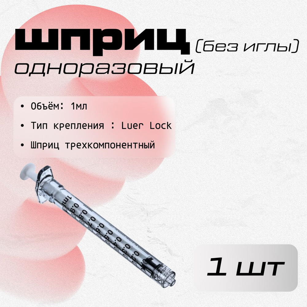 Шприц инсулиновый 1мл без иглы Луер Лок БД Пластипак1 шт. - купить с ...