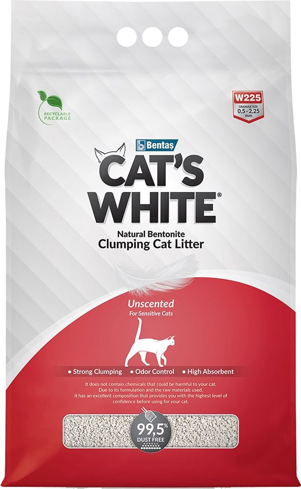 Наполнитель Cat's White Natural Unscented для кошек, комкующийся, без ароматизатора, 20 л, 17.1 кг  #1