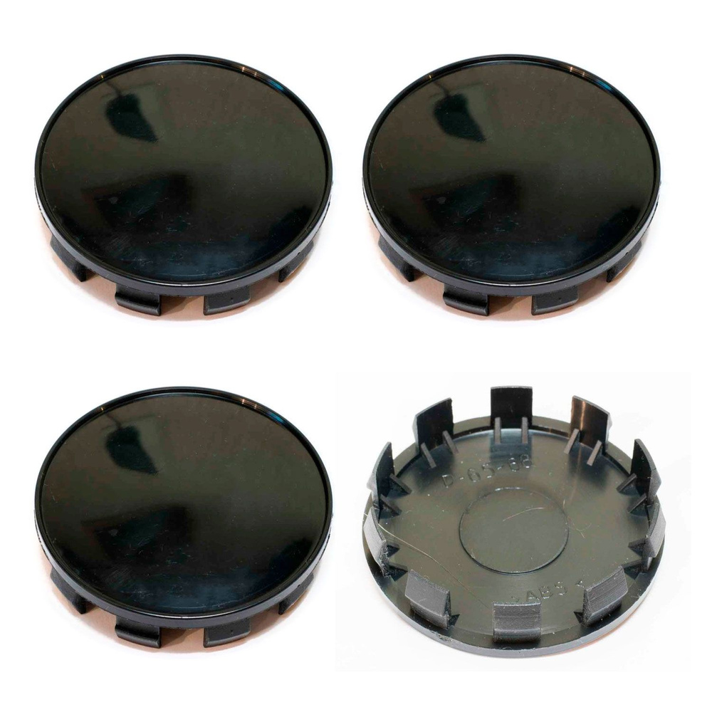 Колпачки на литые диски 68/65/12 мм комплект-4 шт / Заглушки ступицы 68 мм пластиковые черные  #1