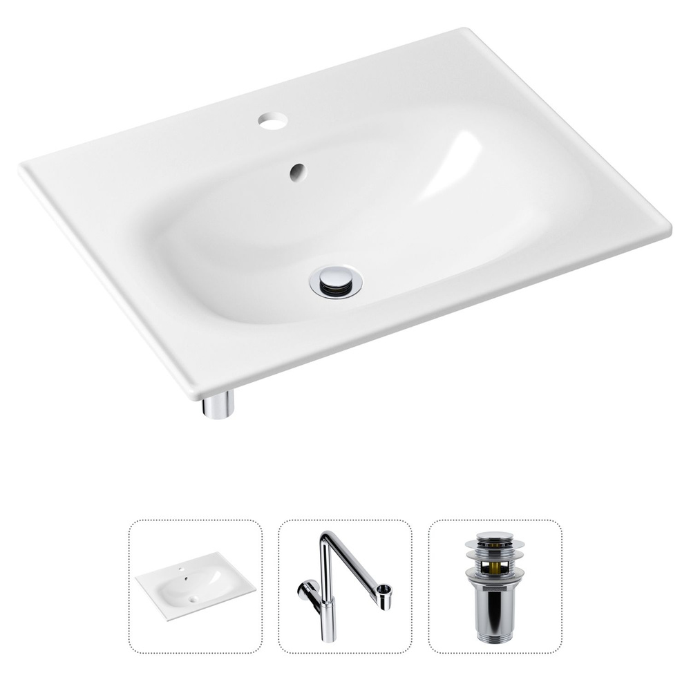 Врезная раковина для ванной Lavinia Boho Bathroom Sink 21520477 в комплекте 3 в 1: умывальник белый из #1