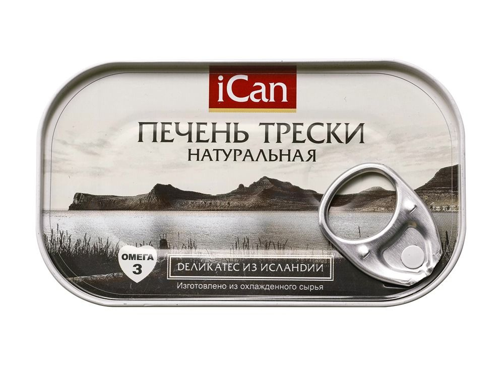 Печень трески натуральная, iCan, 115 г, Исландия, 4 штуки #1
