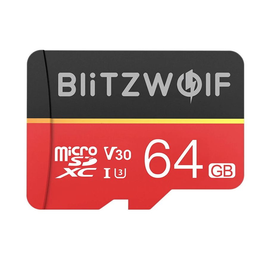 Карта памяти с адаптером BlitzWolf BW-TF1 64GB Memory Card with Adapter Red #1