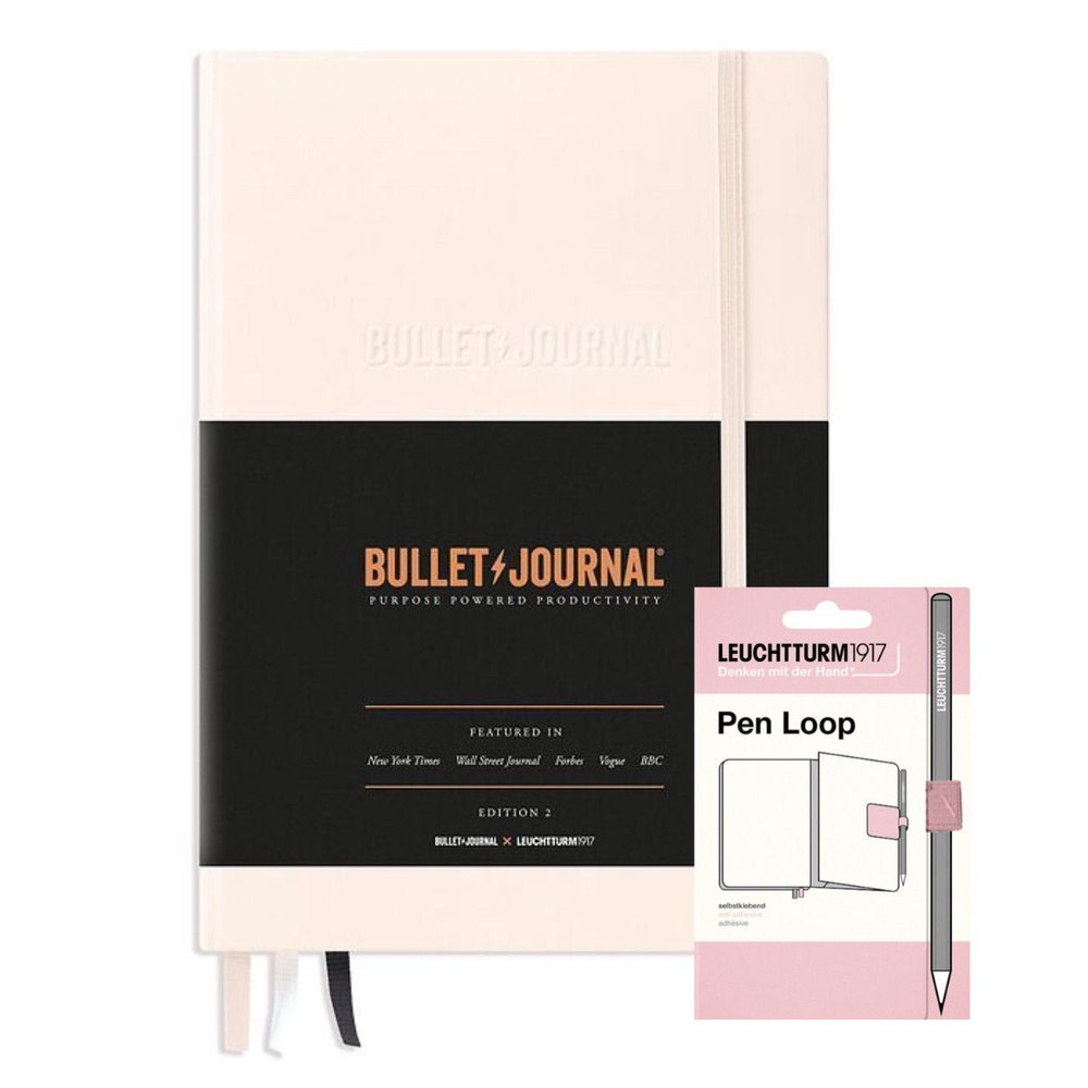 Комплект Leuchtturm1917 пудровый: блокнот Bullet Journal Edition 2, в точку, A5 + держатель для ручки #1