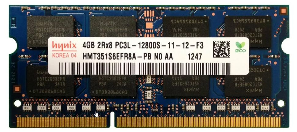 Hynix Оперативная память SODIMM DDR3L HMT351S6EFR8A-PB 4Гб 1600MHz 1x4 ГБ (HMT351S6EFR8A-PB)  #1